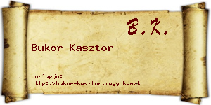 Bukor Kasztor névjegykártya